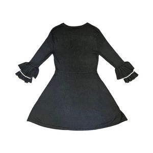 Vince Camuto Black Ruffle Cuff Sweater Dress size M Adorable Black sweater dress